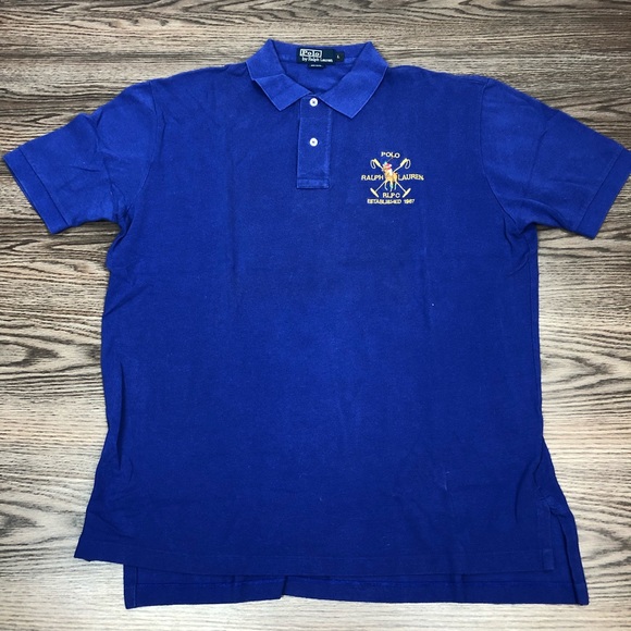 Polo Ralph Lauren Other - Polo Ralph Lauren Blue Club Crest Polo Shirt L